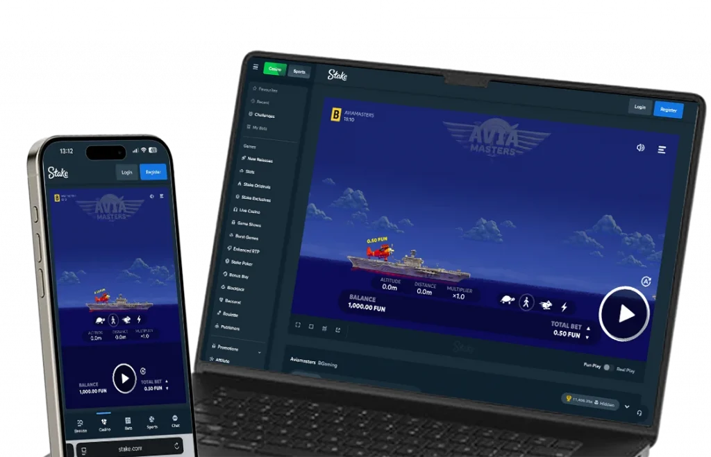Aviamasters Crash Game at Stake Casino