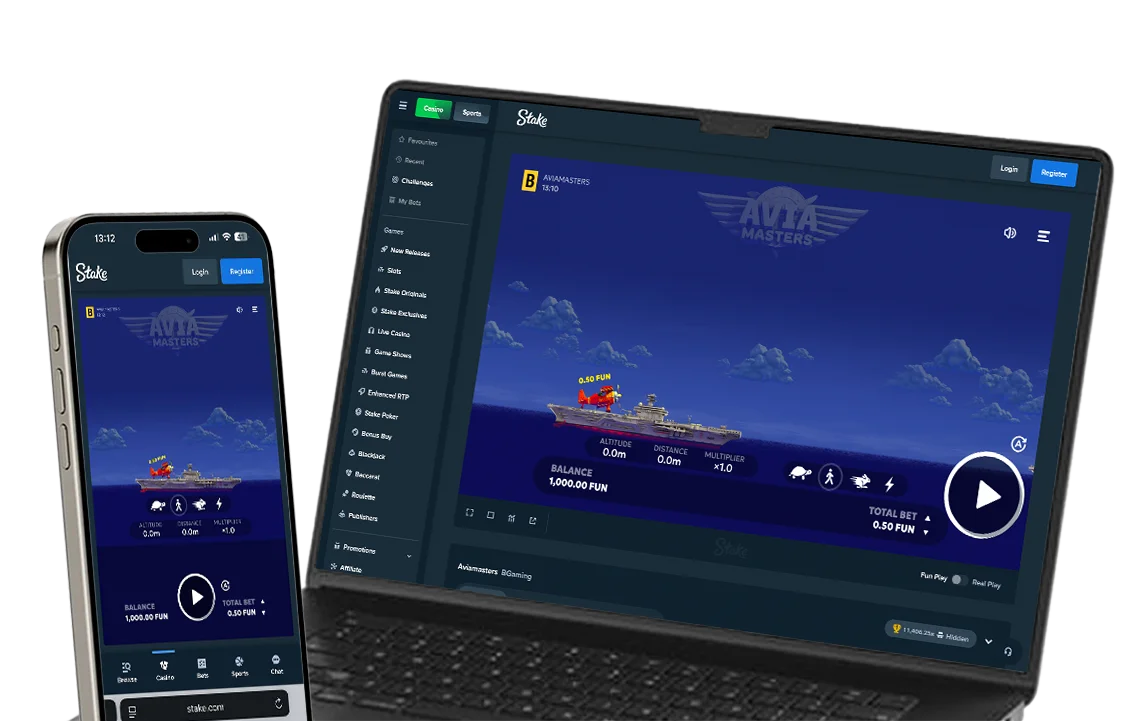 Aviamasters Crash Game at Stake Casino